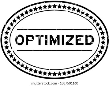 Grunge black optimized word oval rubber seal stamp on white background
