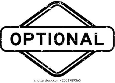 Grunge black optional word rubber seal stamp on white background