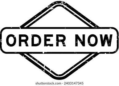 Grunge black order now word rubber seal stamp on white background