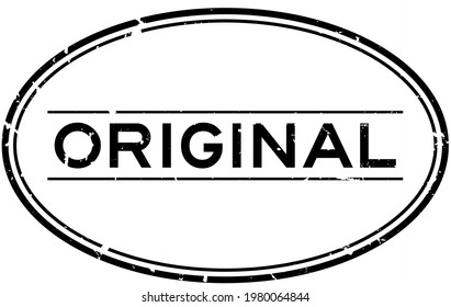 Grunge black original word oval rubber seal stamp on white background