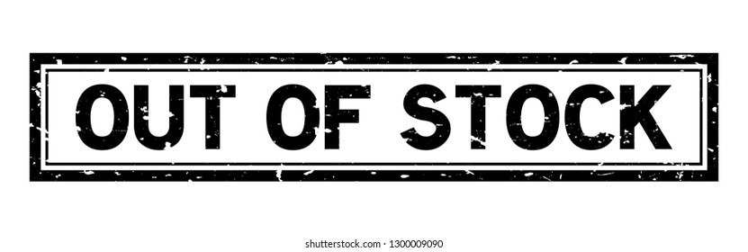 Grunge black out of stock word rubber seal stamp on white background