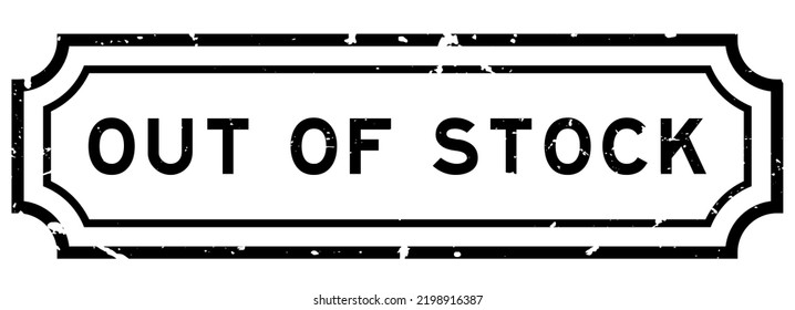 Grunge black out of stock word rubber seal stamp on white background