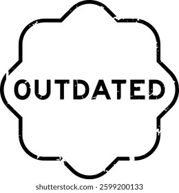 Grunge black outdated word rubber seal stamp on white background