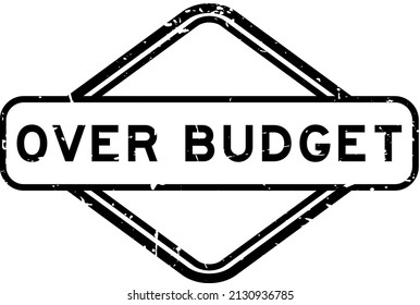 Grunge black over budget word rubber seal stamp on white background