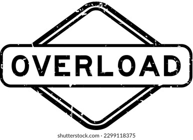 Grunge black overload word rubber seal stamp on white background