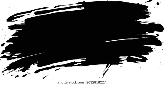 Grunge Black Paint Brushstroke Texture