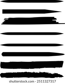 Grunge black paint marker strokes vector.