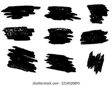 Grunge, black paint, strokes. Hand drawn.