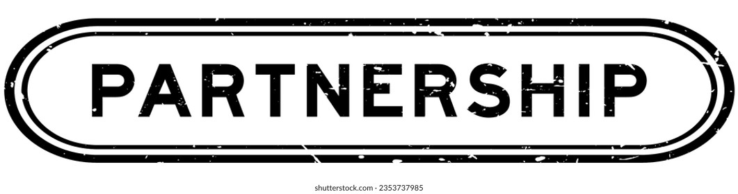 Grunge black partnership word rubber seal stamp on white background