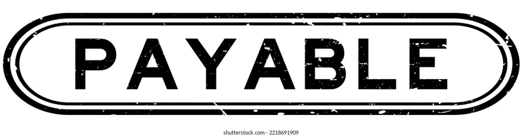 Grunge black payable word rubber seal stamp on white background