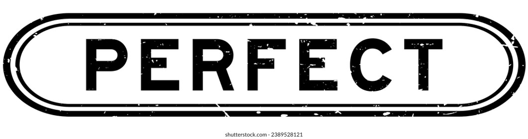 Grunge black perfect word rubber seal stamp on white background