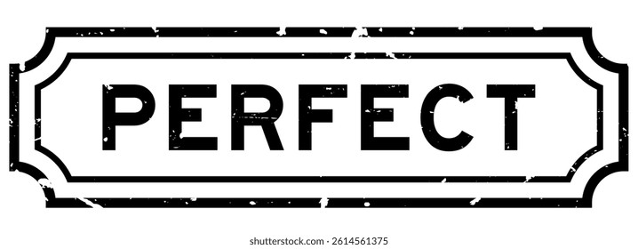 Grunge black perfect word rubber seal stamp on white background