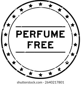 Grunge black perfume free word round seal stamp on white background