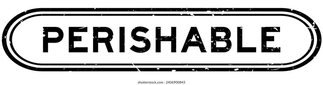 Grunge black perishable word rubber seal stamp on white background