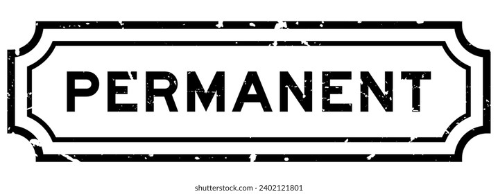 Grunge black permanent word square rubber stamp on white background 