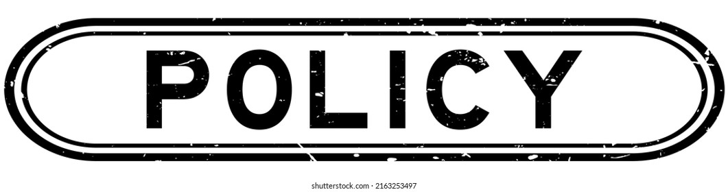 Grunge black policy word rubber seal stamp on white background