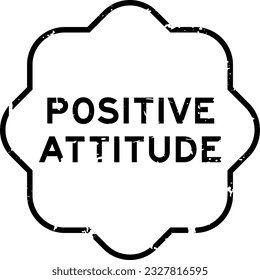 Grunge black positive attitude word rubber seal stamp on white background