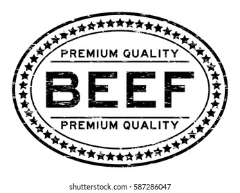 Grunge black premium quality beef oval rubber stamp