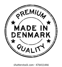 Grunge black premium quality and made in Denmark rubber stamp