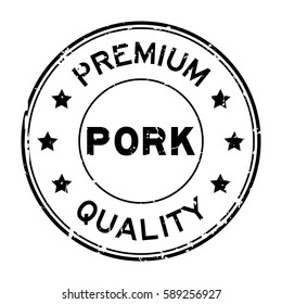 Grunge black premium quality pork round rubber seal stamp