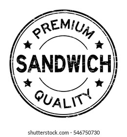 Grunge black premium quality sandwich round rubber stamp