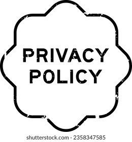 Grunge black privacy policy word rubber seal stamp on white background