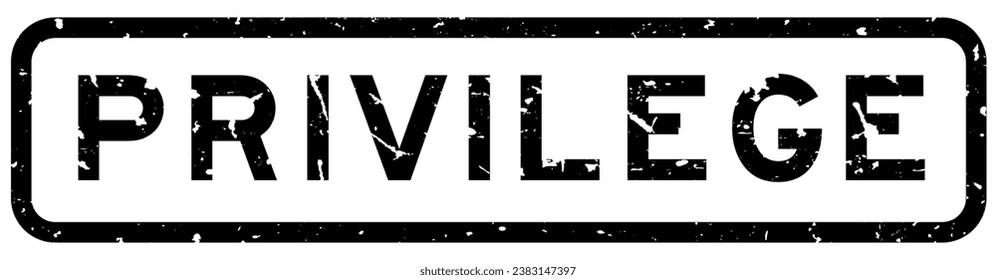 Grunge black privilege word square rubber seal stamp on white background