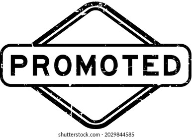 Grunge black promoted word rubbber seal stamp on white background
