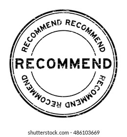 Grunge black recommend rubber stamp