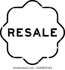 Grunge black resale word rubber seal stamp on white background