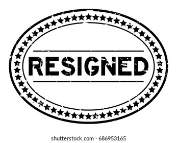 Grunge black resigned oval rubber seal stamp on white background