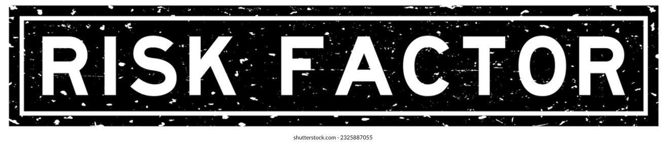 Grunge black risk factor word square rubber seal stamp on white background