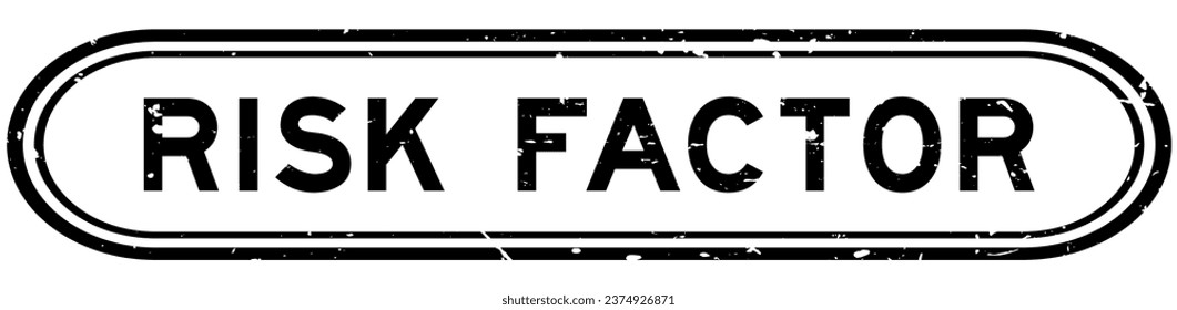 Grunge black risk factor word rubber seal stamp on white background