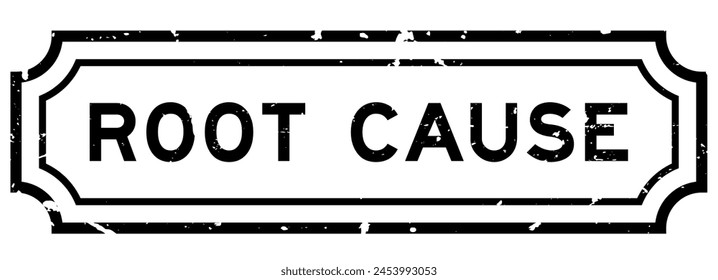 Grunge black root cause word rubber seal stamp on white background