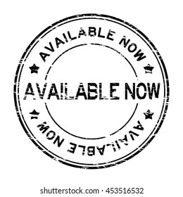 Grunge black round available now rubber stamp