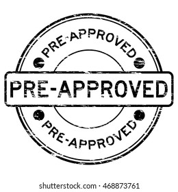 Grunge black round pre approved rubber stamp