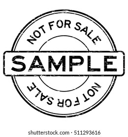 Grunge black round sample not for sale rubber stamp