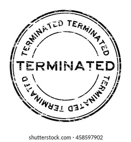 Grunge black round terminate rubber stamp