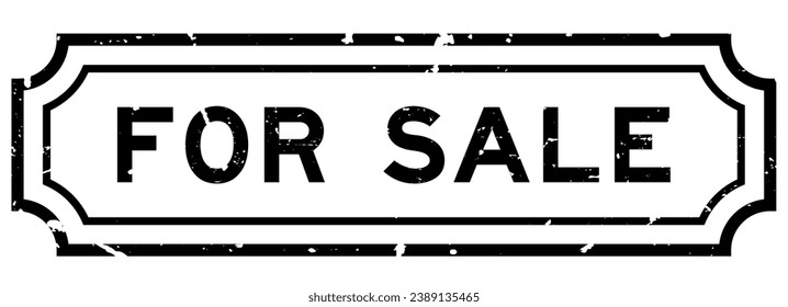 Grunge black for sale word rubber seal stamp on white background
