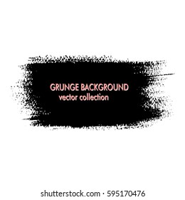 Grunge black shape on white background. Hand drawn banner. Abstract business backdrop. Vector illustration.
