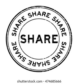 Grunge black share rubber stamp