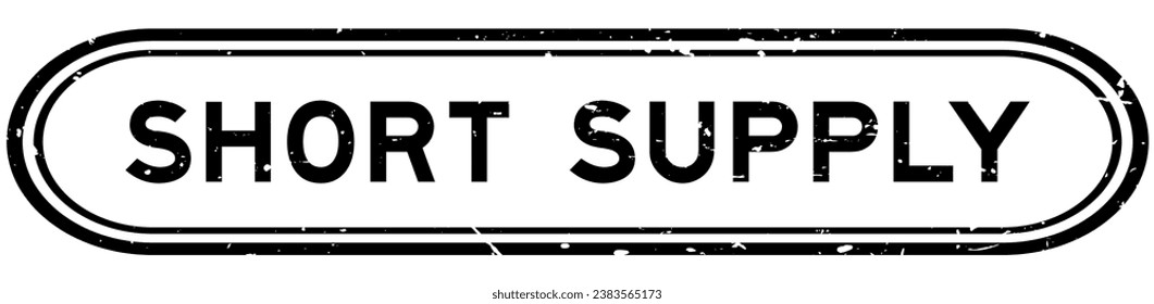 Grunge black short supply word rubber seal stamp on white background