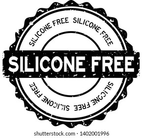 Grunge black silicone free word round rubber seal stamp on white background