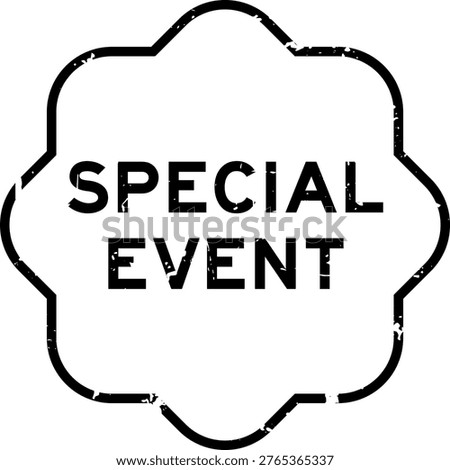 Grunge black special event word rubber seal stamp on white background