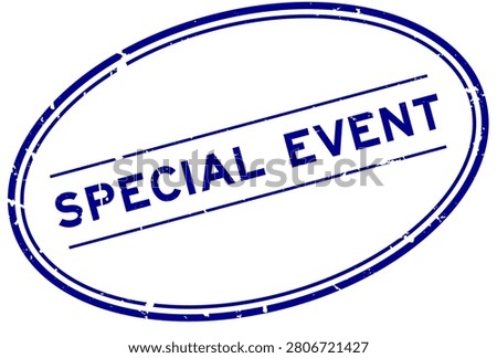 Grunge black special event word oval rubber seal stamp on white background
