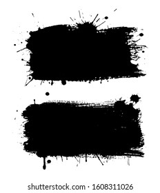 Grunge black splattered banner design.