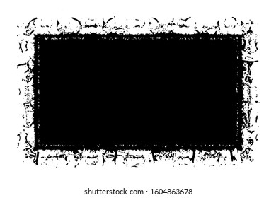 Grunge black spot on a white background. Abstract ink blot
