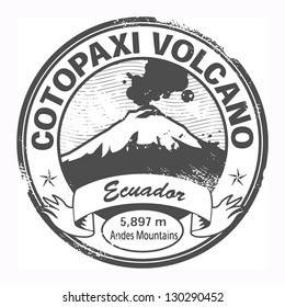 Grunge black stamp with words Cotopaxi Volcano, Ecuador, vector illustration