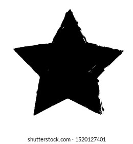 Grunge black star. Hand drawn design element.
