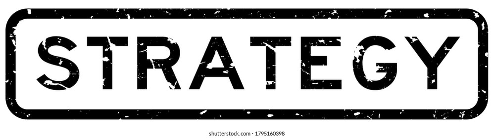 Grunge black strategy word square rubber seal stamp on white background